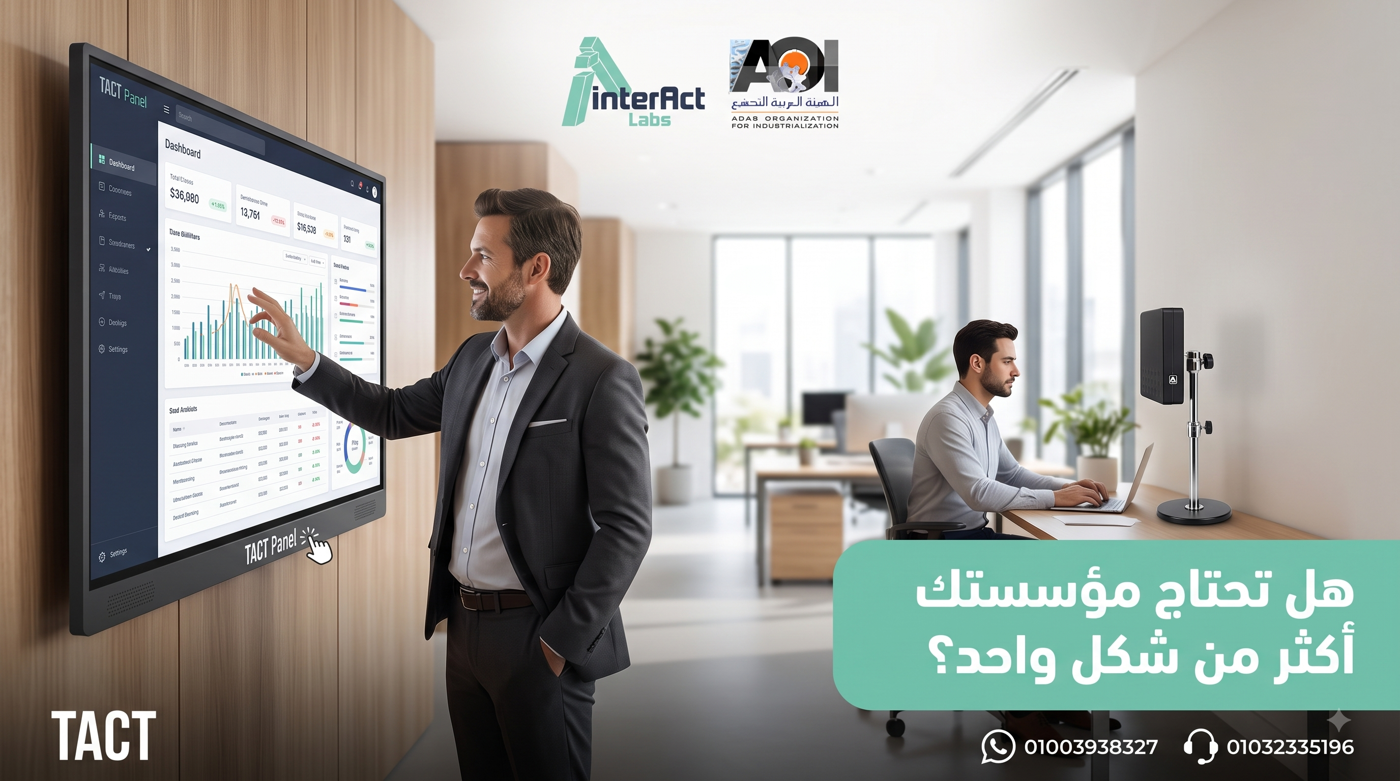  وجهاز TACT المحمولأربعة أشكال مختلفة للشاشة التفاعلية، شاشة لوحية ثابتة، سبورة زجاجية بجهاز عرض، حامل متحرك،